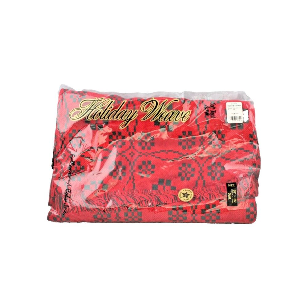 Fellini & Cohn Christmas Holiday Weave Tablecloth Fringe Edge 60 X 85 Oval NIP